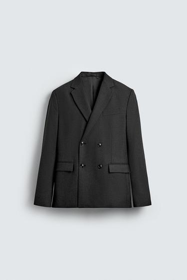 DOUBLE-BREASTED SUIT BLAZER - Anthracite Grey by Zara