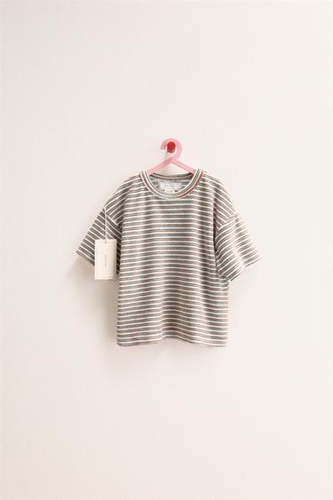 ZARA TIMELESS - STRIPED TOWELLING EFFECT T-SHIRT - Blue/White by Zara