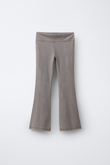 BELL BOTTOM LEGGINGS - Brown / Taupe by Zara