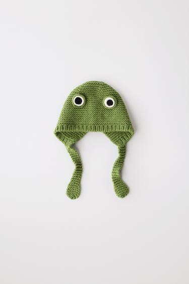 LIMITED EDITION FROG WOOL HAT - Green by Zara