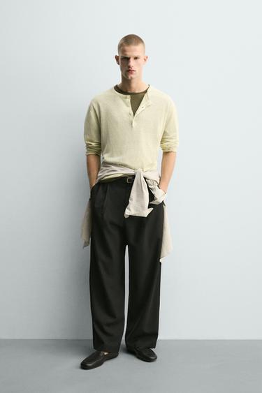 RELAXED FIT PLEATED TROUSERS - Black by Zara - Image 0