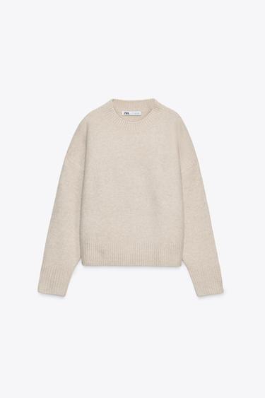 SOFT PLAIN KNIT SWEATER - Ecru by Zara