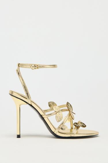 METALLIC EFFECT SANDALS - Gold by Zara - Image 0
