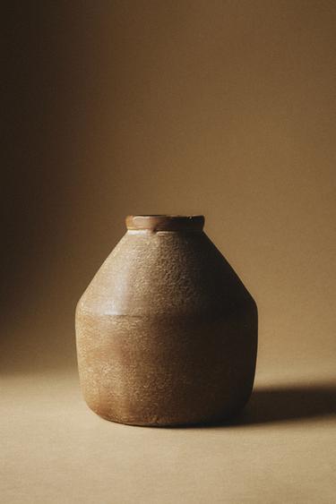 SMALL METALLIC VASE - Sand by Zara
