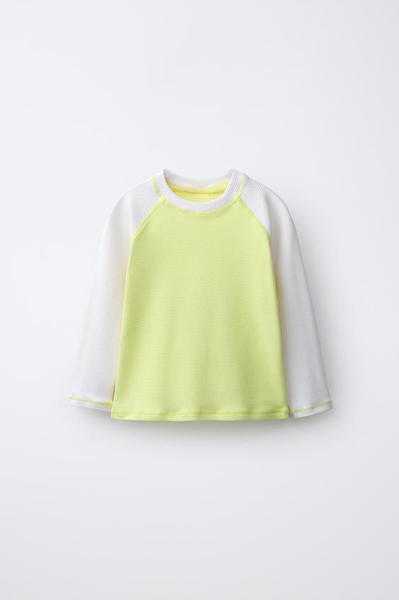 1-6 YEARS/ RAGLAN SLEEVE RASH GUARD - Light lime green by Zara - Image 0