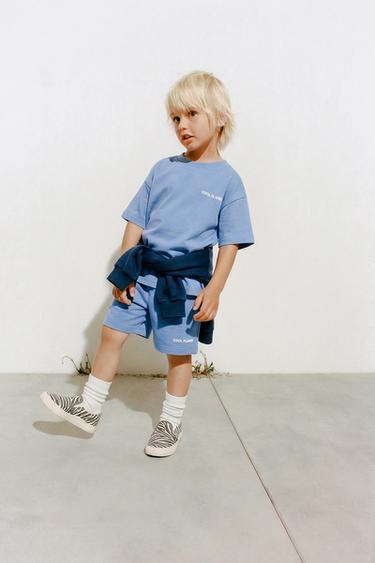 JOGGING T-SHIRT AND BERMUDA SHORTS SET - Blue by Zara