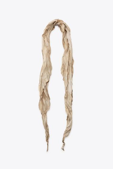 TIE-DYE CREASED SILK BANDANA X FANGLU LIN - Ecru by Zara