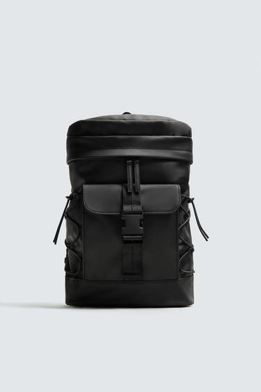 RUBBERISED BACKPACK - Black by Zara