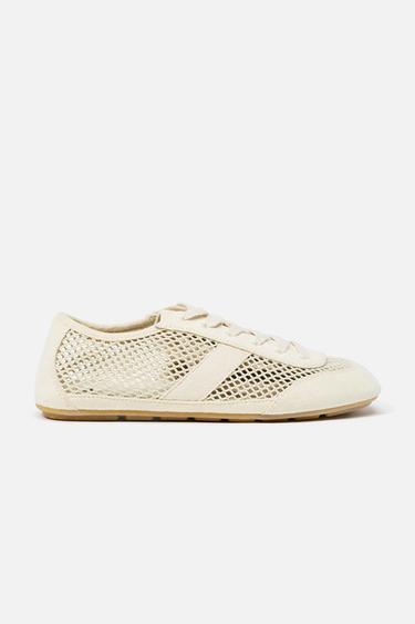 MESH DERBY SHOES - Ecru White by Zara