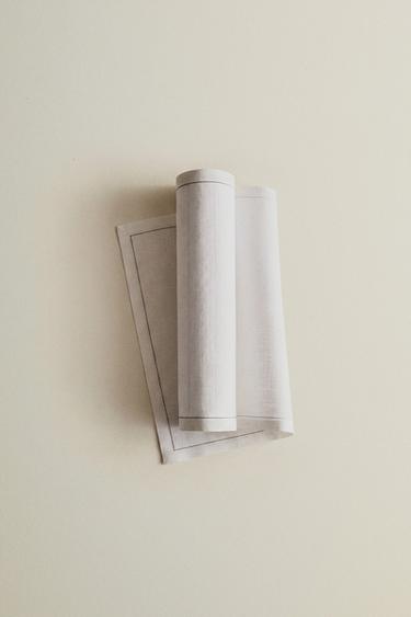 PACK OF REUSABLE NAPKINS (PACK OF 20) - White / Grey by Zara