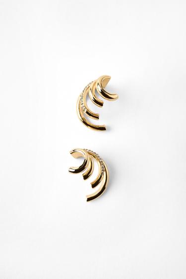 RHINESTONE EAR CUFF EARRINGS - Golden by Zara