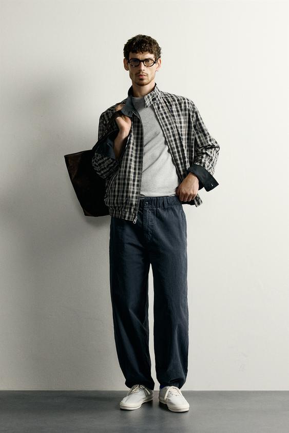RELAXED FIT PARACHUTE TROUSERS - Blue grey by Zara - Image 0