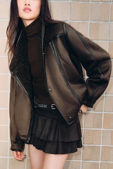 RUFFLE SKORT - Brown by Zara