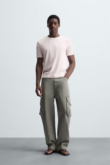 BASIC SLIM FIT T-SHIRT - Light pink by Zara - Image 0