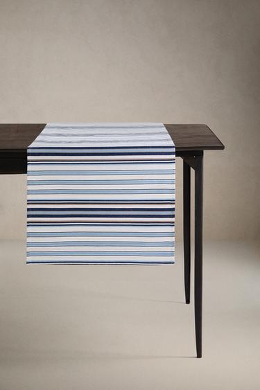 STRIPED TABLE RUNNER - Blue by Zara