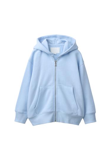 BASIC ZIP-UP HOODIE - Light blue by Zara - Image 0