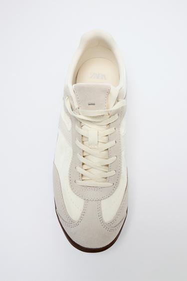 SOFT RUNNING TRAINERS - Ecru White by Zara
