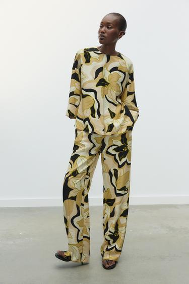 PRINTED WIDE-LEG TROUSERS - Multicoloured by Zara - Image 0