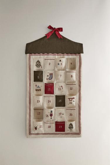 CHRISTMAS EMBROIDERED ADVENT CALENDAR - Multicoloured by Zara