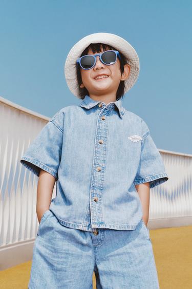 DENIM BERMUDA SHORTS WITH BUTTONS - Light blue by Zara
