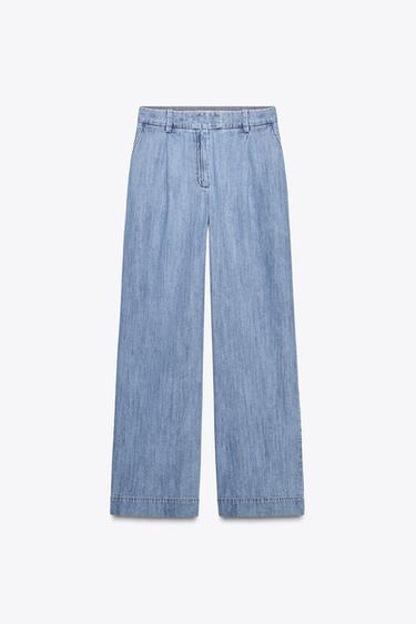 Z1975 WIDE-LEG HIGH-RISE JEANS WITH DARTS - Mid-blue by Zara