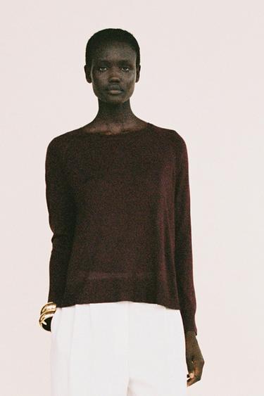 FINE KNIT SWEATER - Brown by Zara