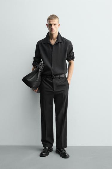 TROUSERS WITH SIDE STRIPE - Black by Zara