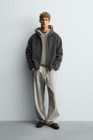 FAUX FUR HOODED OVERSHIRT - Grey by Zara