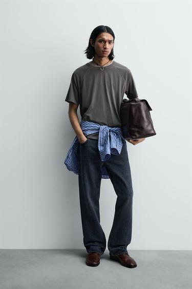 LIGHTWEIGHT RAGLAN SLEEVE T-SHIRT - Taupe grey by Zara