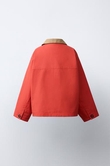EMBROIDERED MICKEY MOUSE © DISNEY CANVAS JACKET - Dark coral by Zara