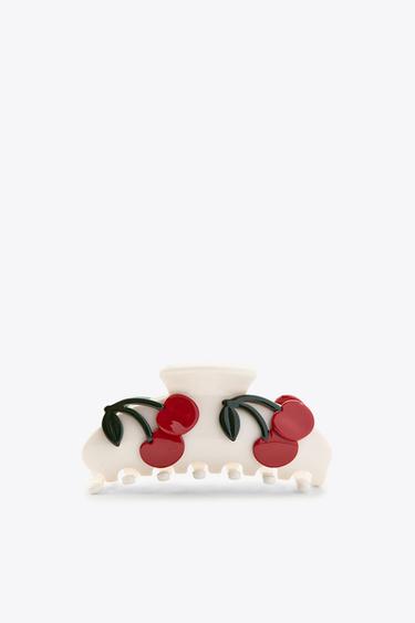 CHERRY SHEEPSKIN CLIP - Ecru by Zara