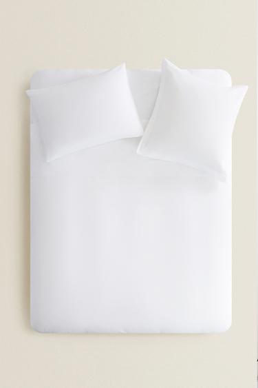 PERCALE DUVET COVER (200 THREAD COUNT) - White by Zara