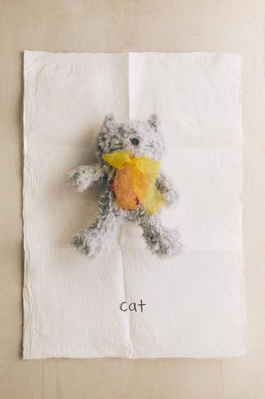 KIDS' X THE ANIMALS OBSERVATORY CAT SOFT TOY - Grey by Zara