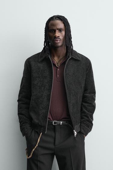 QUILTED CORDUROY JACKET - Black by Zara