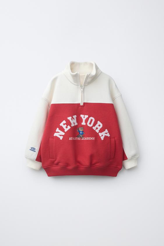 EMBROIDERED SWEATSHIRT - Red by Zara - Image 0