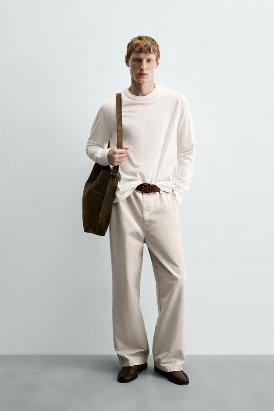 LIGHTWEIGHT LONG SLEEVE T-SHIRT - White by Zara - Image 0