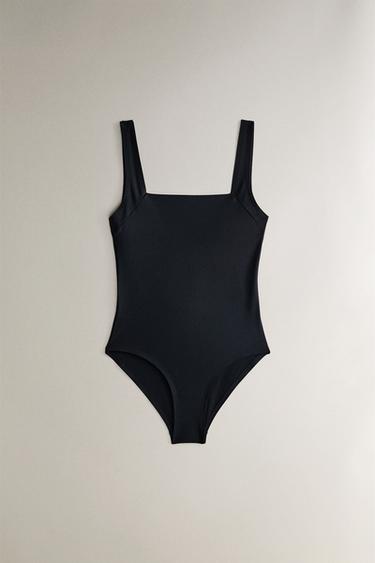 BEACH SWIMSUIT WITH WIDE STRAPS - Black by Zara - Image 0