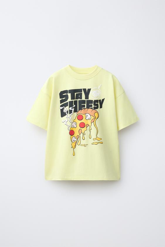 PIZZA PRINT T-SHIRT - Yellow by Zara - Image 0