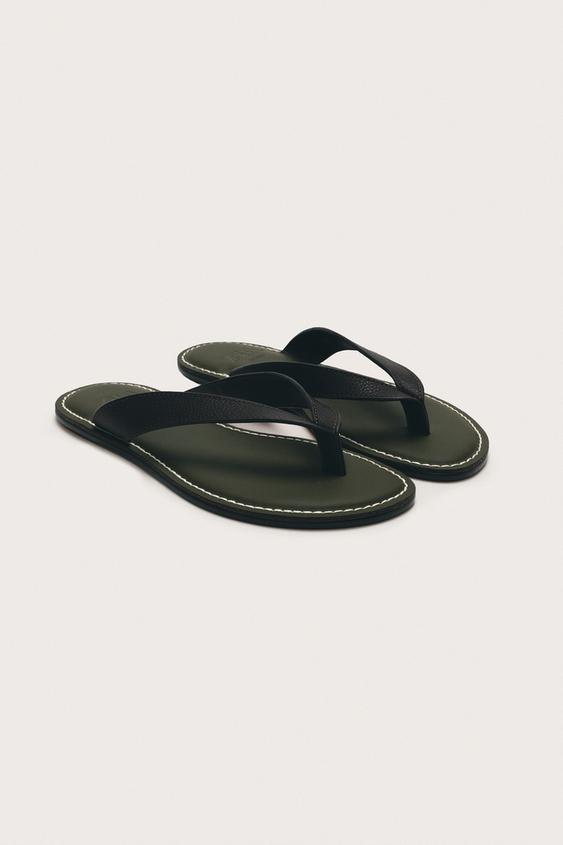 LIMITED EDITION LEATHER STRAPPY SANDALS - Chocolate by Zara - Image 0
