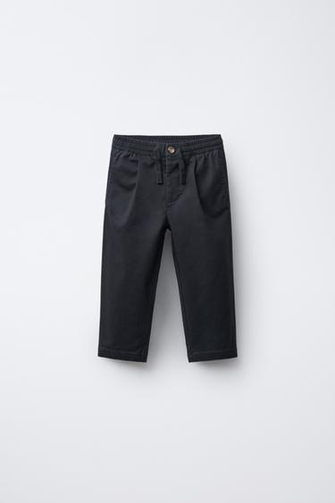 STRAIGHT CHINO TROUSERS - Navy blue by Zara