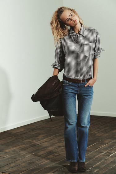 TRF BOOTCUT LOW-RISE JEANS WITH POCKETS - Blue by Zara