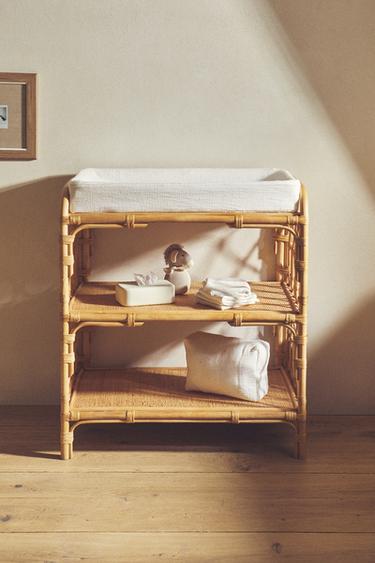 RATTAN BABY CHANGING TABLE - Light beige by Zara