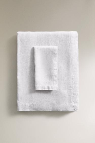 WASHED LINEN TABLECLOTH - White by Zara