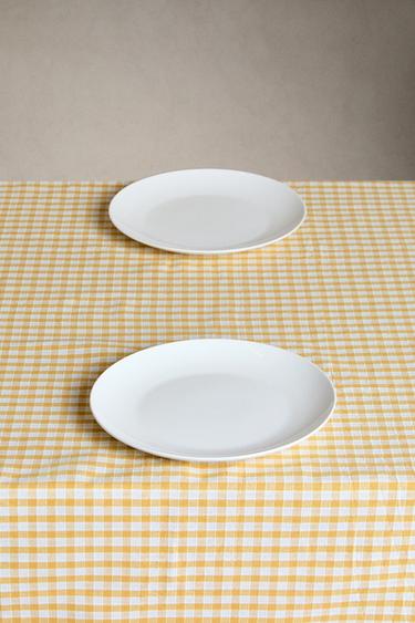 GINGHAM COTTON TABLECLOTH - Light yellow by Zara - Image 0