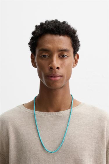 BEADED STONE NECKLACE - Turquoise by Zara - Image 0