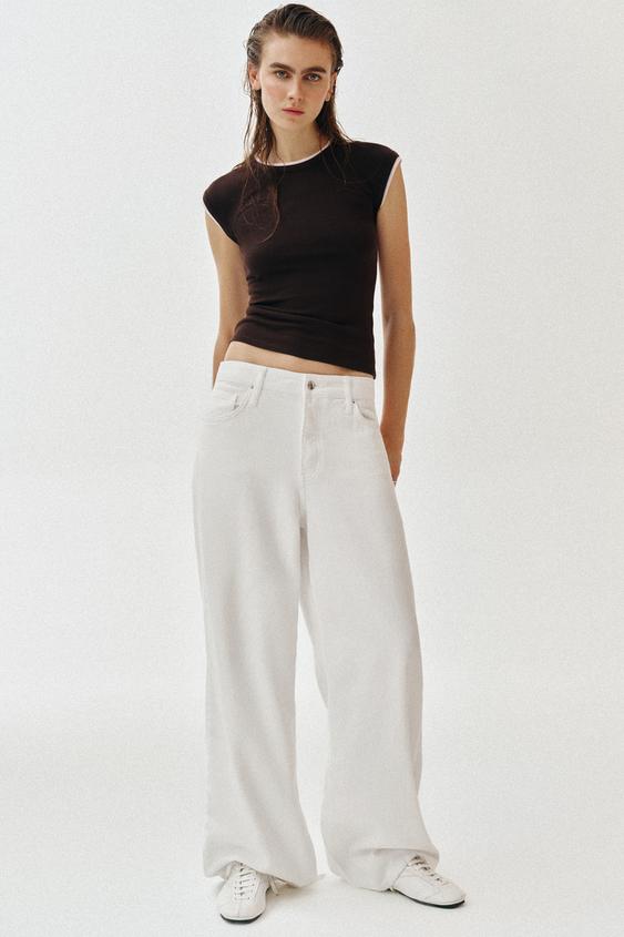 DOUBLE SHORT SLEEVE EFFECT T-SHIRT - Chocolate by Zara - Image 0