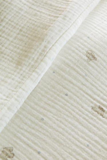 CHILDREN'S MUSLIN ELEPHANT DUVET COVER - Grey by Zara
