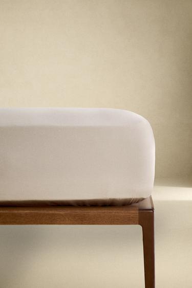 SATEEN FITTED SHEET | 30 CM HIGH (300 THREAD COUNT) - Beige by Zara