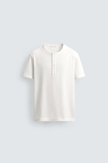 HENLEY T-SHIRT - White by Zara