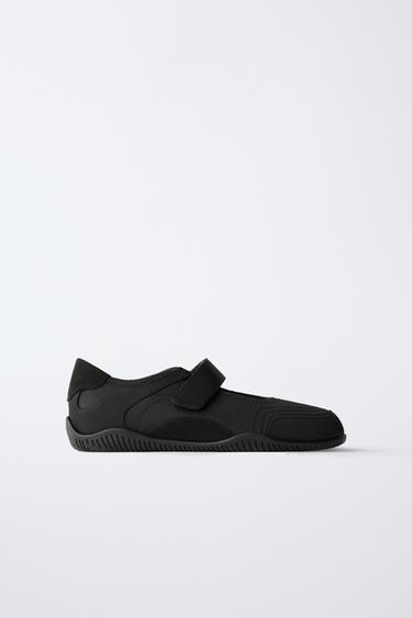 MULTI-PIECE SPORTY BALLET FLATS - Black by Zara